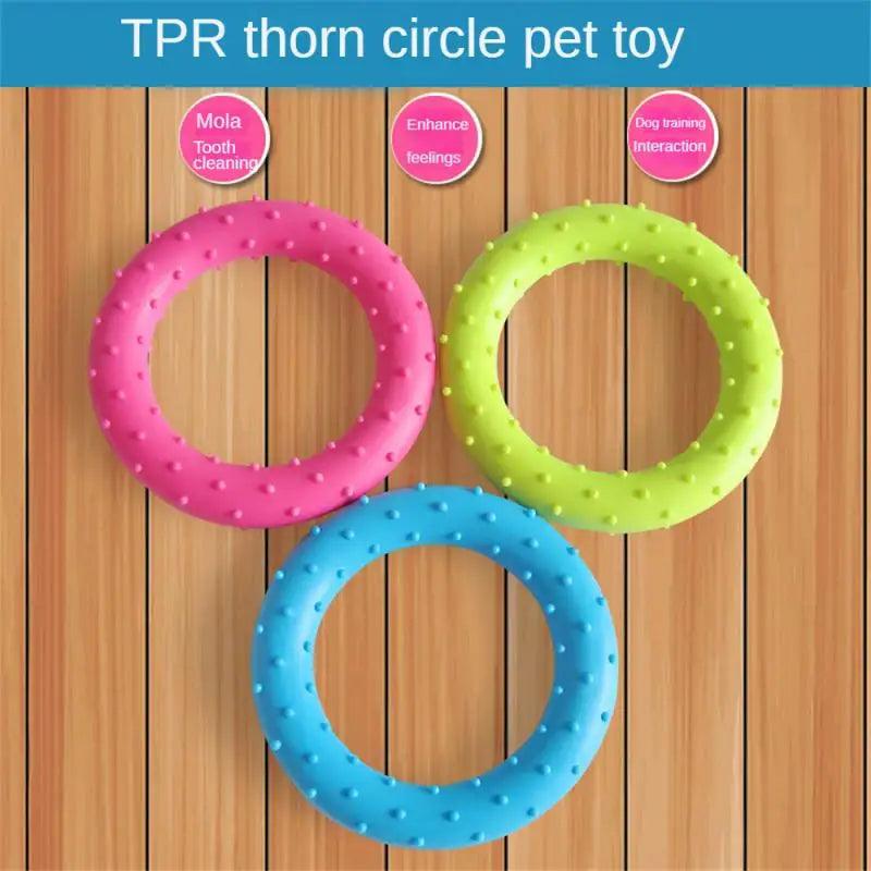 Pet Grinding Circles Small Dog Pets Molar Chewing Toy Tooth TPR Bite-Resistant Hedgehog Ball Puppy Interactive Play Puzzle Toys - Paws &amp; Purrfections