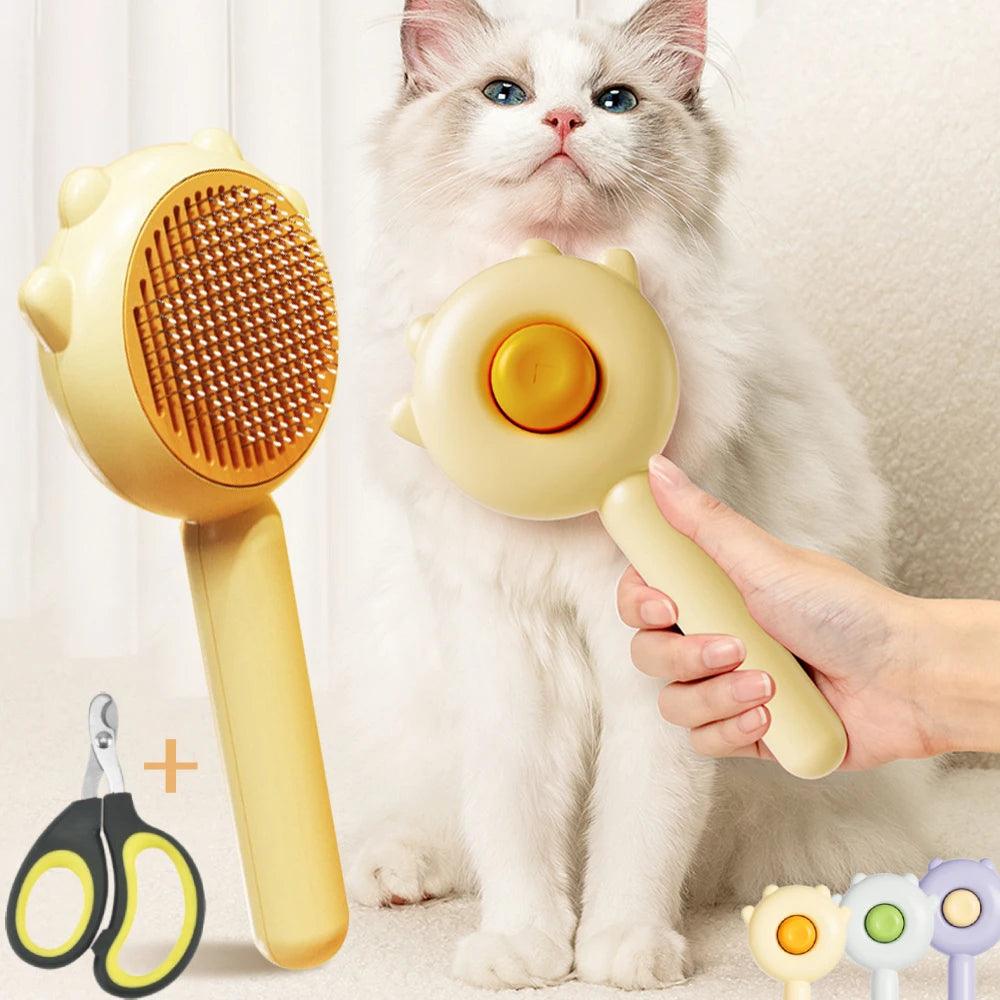 Pet Grooming Needle Brush Magic Massage Comb Hair Remover Pets General Supplies with Pet Nail Clippers For Cat Dog Cleaning Care - Paws &amp; Purrfections