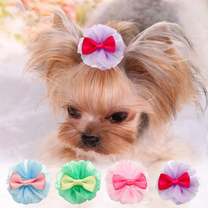 Pet Small Dogs Cat Faux Pearl Crown Shape Bows Hair Clips Head Decoration For Pets Puppy Hairpins Decor Grooming Accessoires - Paws &amp; Purrfections