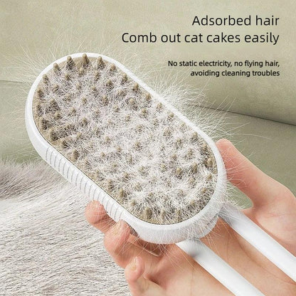 Pet Steam Brush Cat Dog Cleaning Steamy Spray Massage Beauty Comb 3 In 1 Hair Removal Grooming Supplies Pets Accessories - Paws &amp; Purrfections