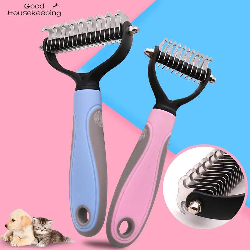 Pets Fur Knot Cutter Dog Grooming Shedding Tools Pet Cat Hair Removal Comb Brush Double sided Pet Products Suppliers - Paws &amp; Purrfections