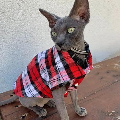 Plaid Cat Shirt - Paws &amp; Purrfections