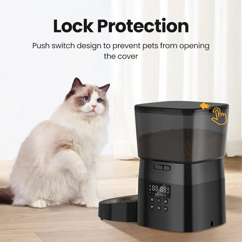 ROJECO Automatic Pet Feeder Button Version Auto Cat Food Dispenser Accessories Smart Control Pet Feeder For Cats Dog Dry Food - Paws &amp; Purrfections