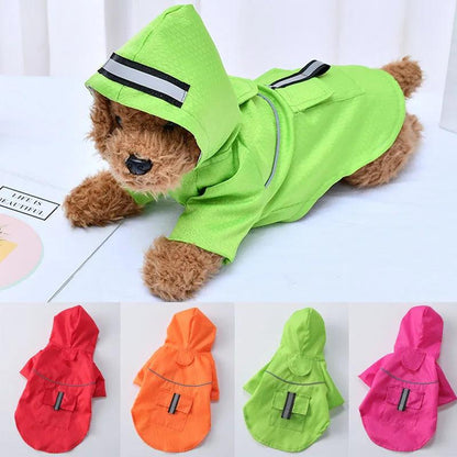 S-XL Creativity Pets Clothes Hooded Raincoats Reflective Strip Dogs Rain Coats Waterproof Outdoor Breathable Net Yarn Jackets - Paws &amp; Purrfections