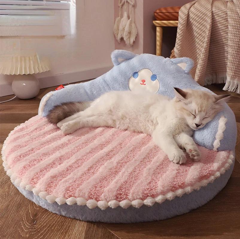 SnugglePaws Plush Cat Bed - Paws &amp; Purrfections