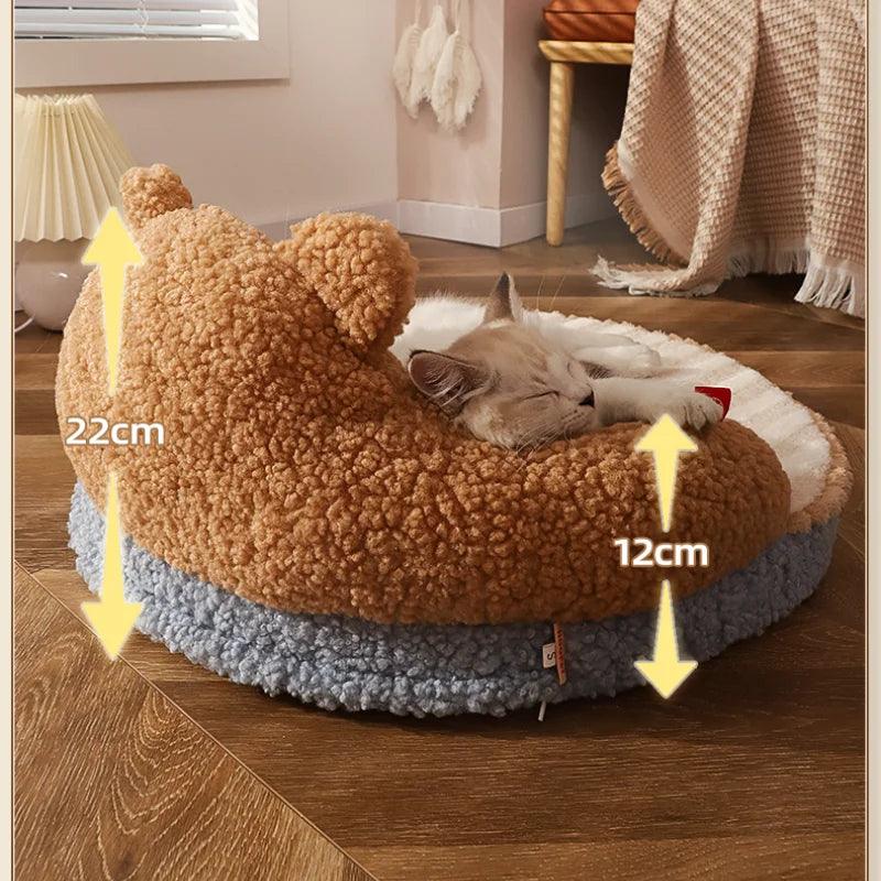 SnugglePaws Plush Cat Bed - Paws &amp; Purrfections