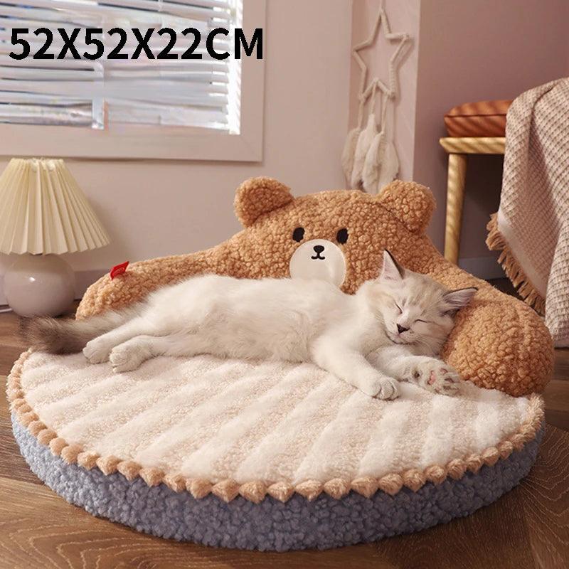 SnugglePaws Plush Cat Bed - Paws &amp; Purrfections