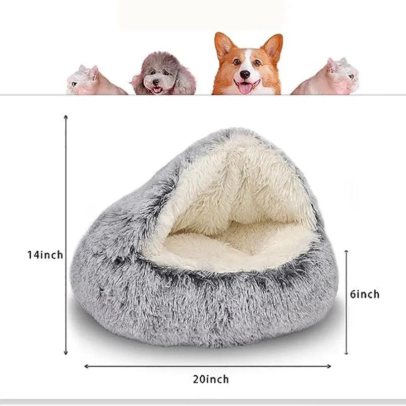 Soft Plush Round Cat Bed - Paws &amp; Purrfections