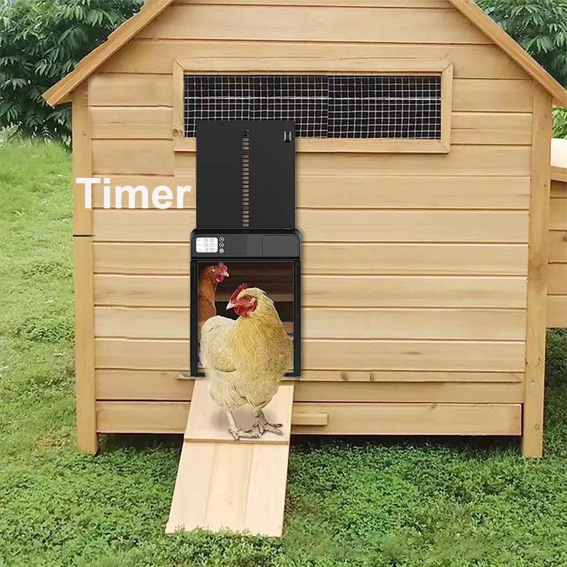 Timer Automatic Chicken Coop Door Intelligent Outdoor Chicken Pets Duck Cage Electric IPX3 Waterproof Poultry Farm Decoration - Paws &amp; Purrfections