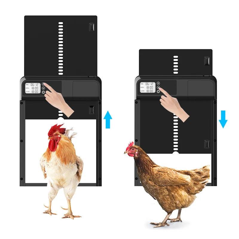 Timer Automatic Chicken Coop Door Intelligent Outdoor Chicken Pets Duck Cage Electric IPX3 Waterproof Poultry Farm Decoration - Paws &amp; Purrfections