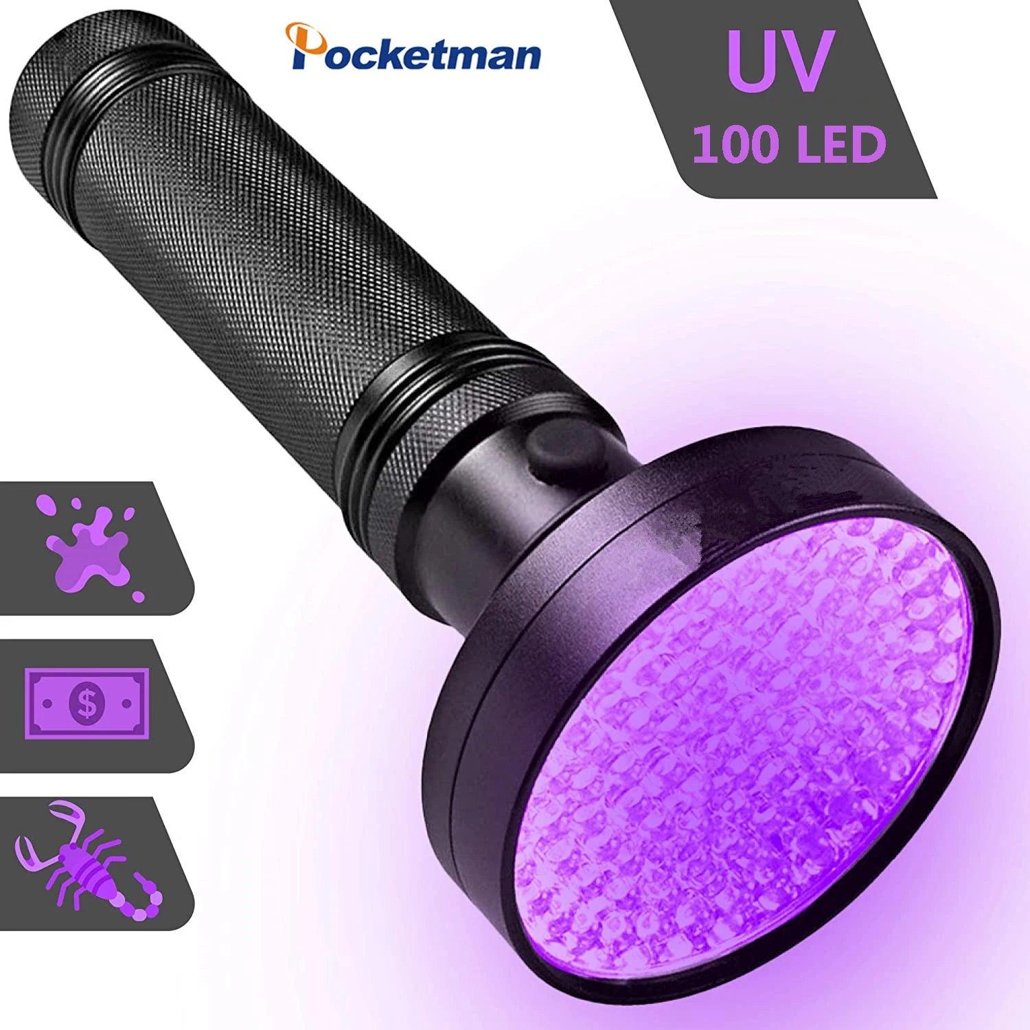 UV Flashlight 21/51/100 LED UV Light 395nm UV Flashlights Ultraviolet Torch Black Light Detector for Dry Pets Urine Stains Bug - Paws &amp; Purrfections