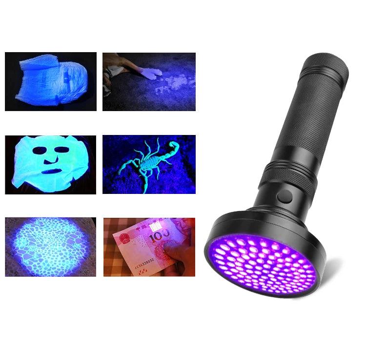 UV Flashlight 21/51/100 LED UV Light 395nm UV Flashlights Ultraviolet Torch Black Light Detector for Dry Pets Urine Stains Bug - Paws &amp; Purrfections