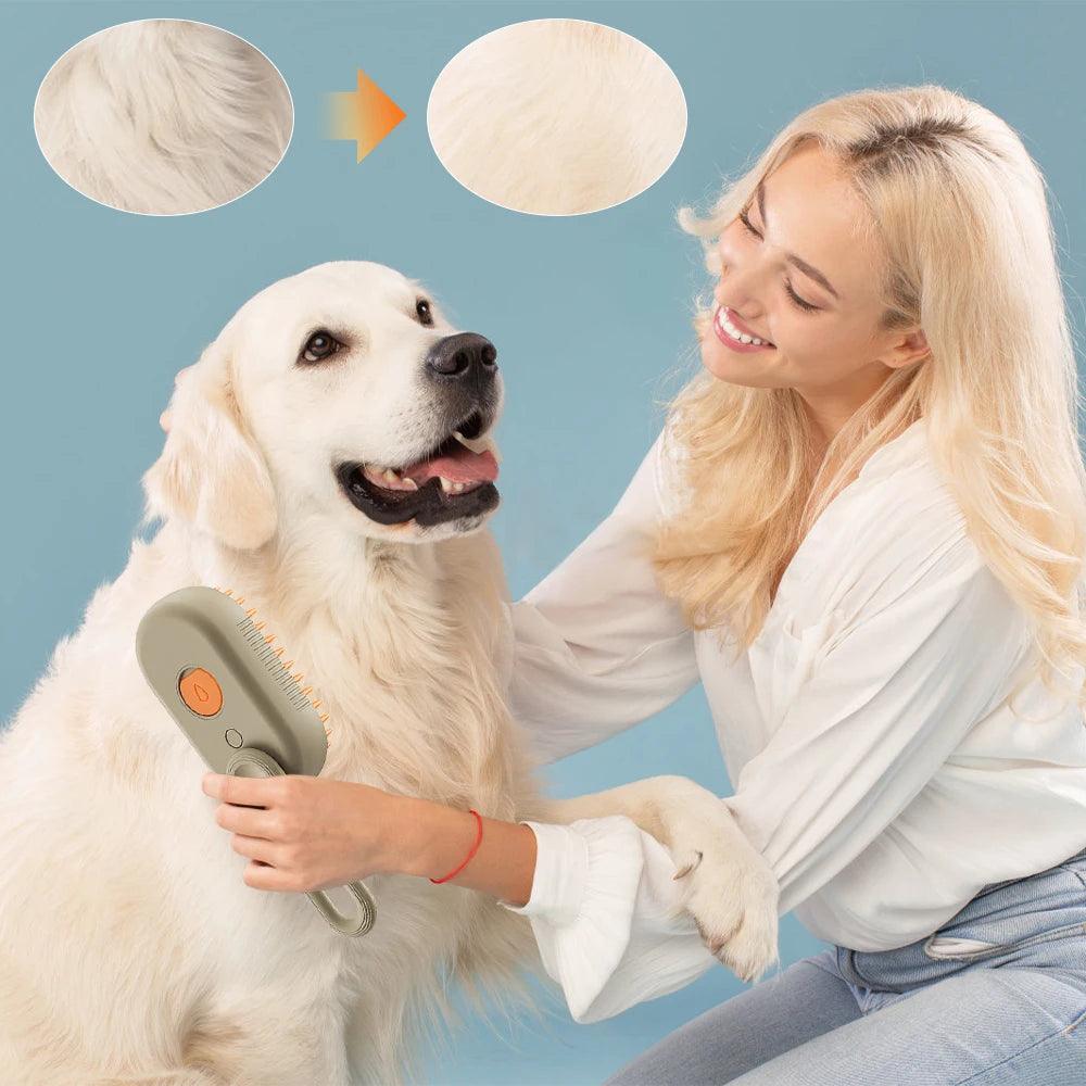 Water Brush Dog Grooming Tool with Electric Spray 3-in-1 - Paws &amp; Purrfections