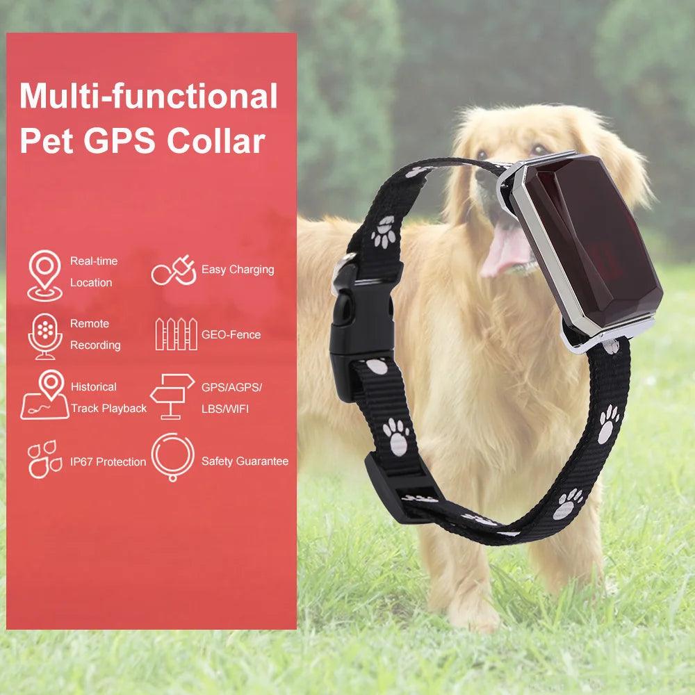 Waterproof IP67 Mini Pets GPS AGPS LBS Wifi Tracker Real-time Tracking Collar Dog Cat Find Device Bell Rings Tracking Locator - Paws &amp; Purrfections