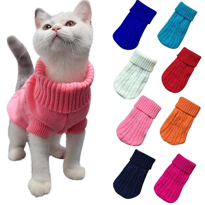 Winter Warm Dog Sweaters Pet Clothes for Small Dogs Soft Woolly Cats Sweater Coat Clothing for Chihuahua Puppy Cat Jacket - Paws &amp; Purrfections