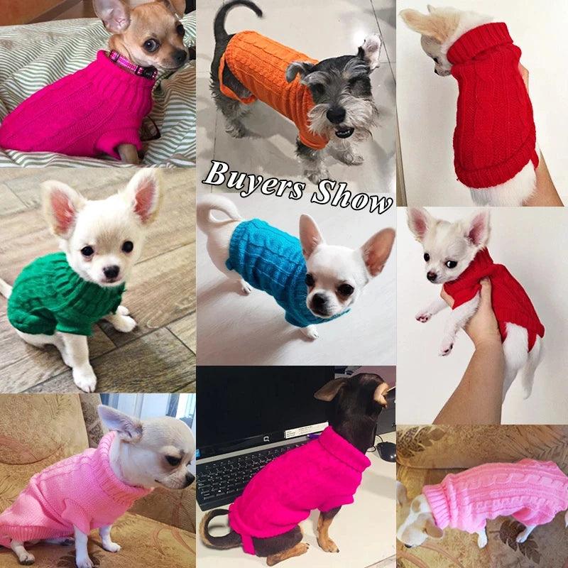 Winter Warm Dog Sweaters Pet Clothes for Small Dogs Soft Woolly Cats Sweater Coat Clothing for Chihuahua Puppy Cat Jacket - Paws &amp; Purrfections